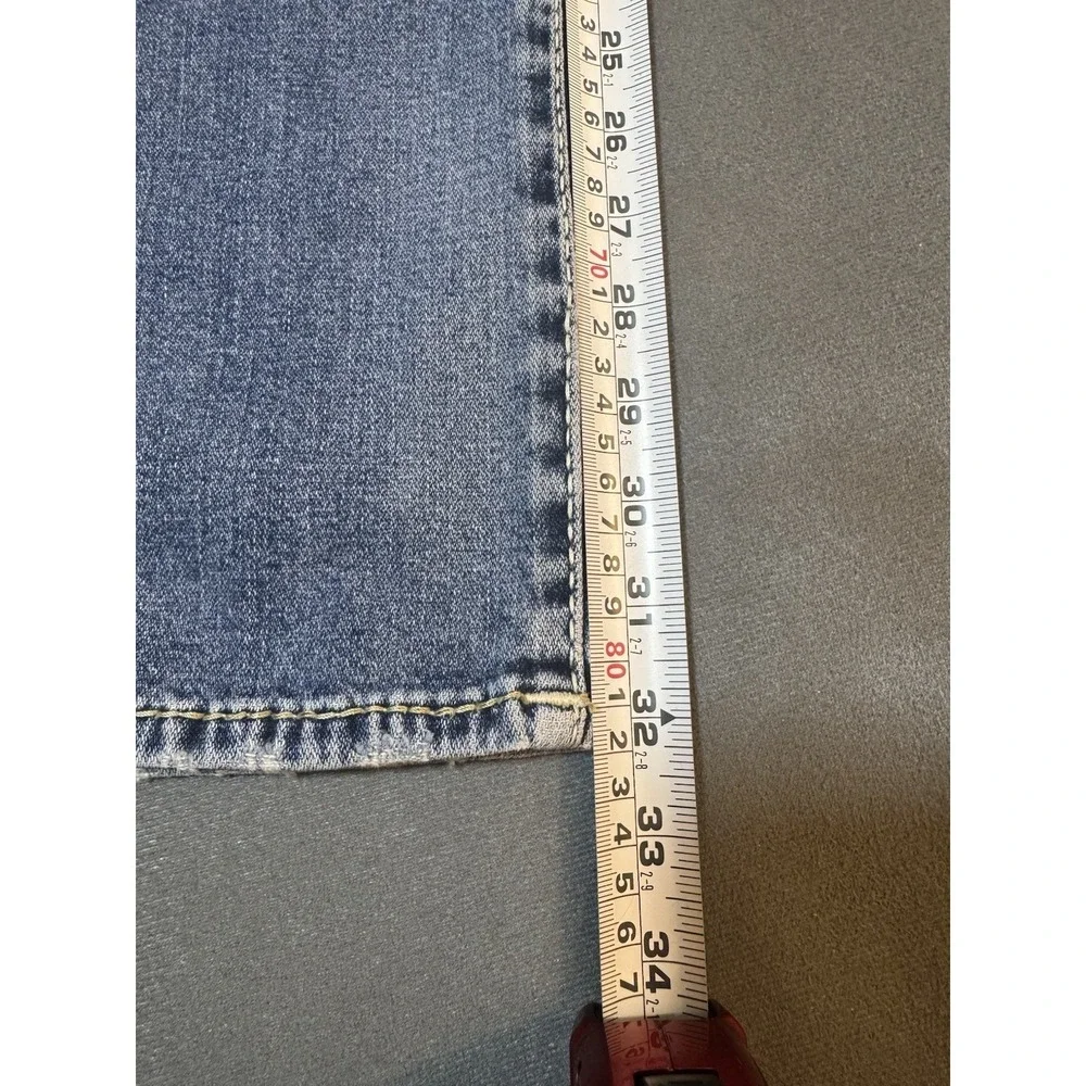 True Religion Jeans Mens 31x32 Light Wash Ricky Relaxed Straight Flap Big Tag